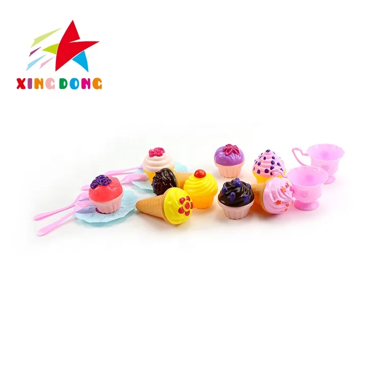 Hot sale kitchen toys plastic kids dessert food ice cream toy set