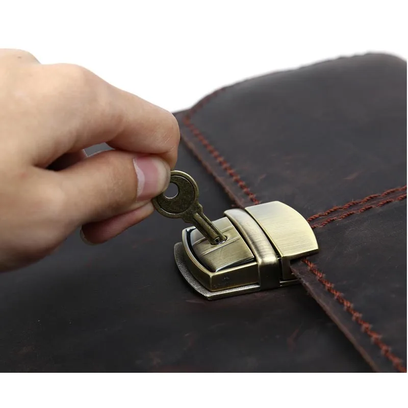 Tiding Factory Price Mens Top Genuine Leather Business Briefcase Combination Locks Tote Bag