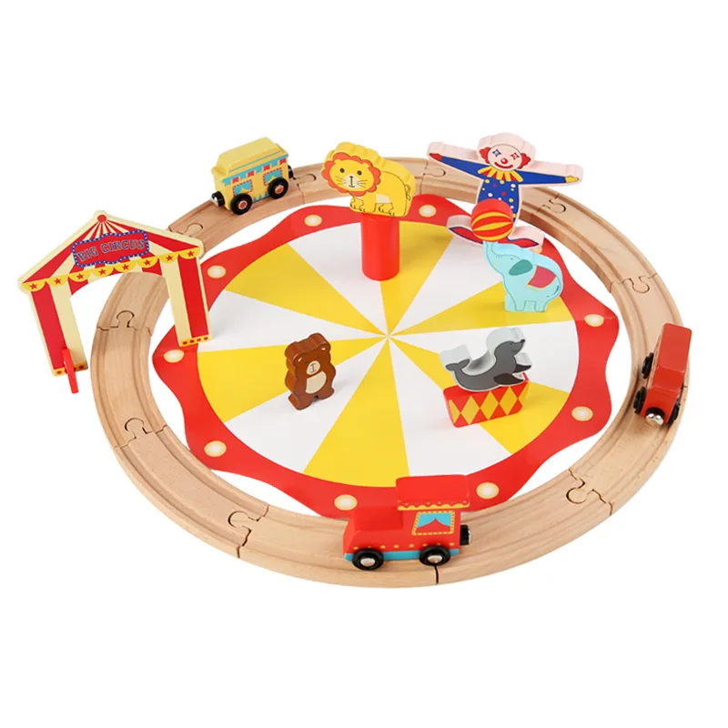 KENMA Circus Wooden Train Set - Perfect for Boys Ages 2-13