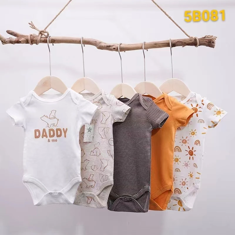 wholesale summer new born baby gift set short sleeve romper baby onesie cotton baby clothes clothing