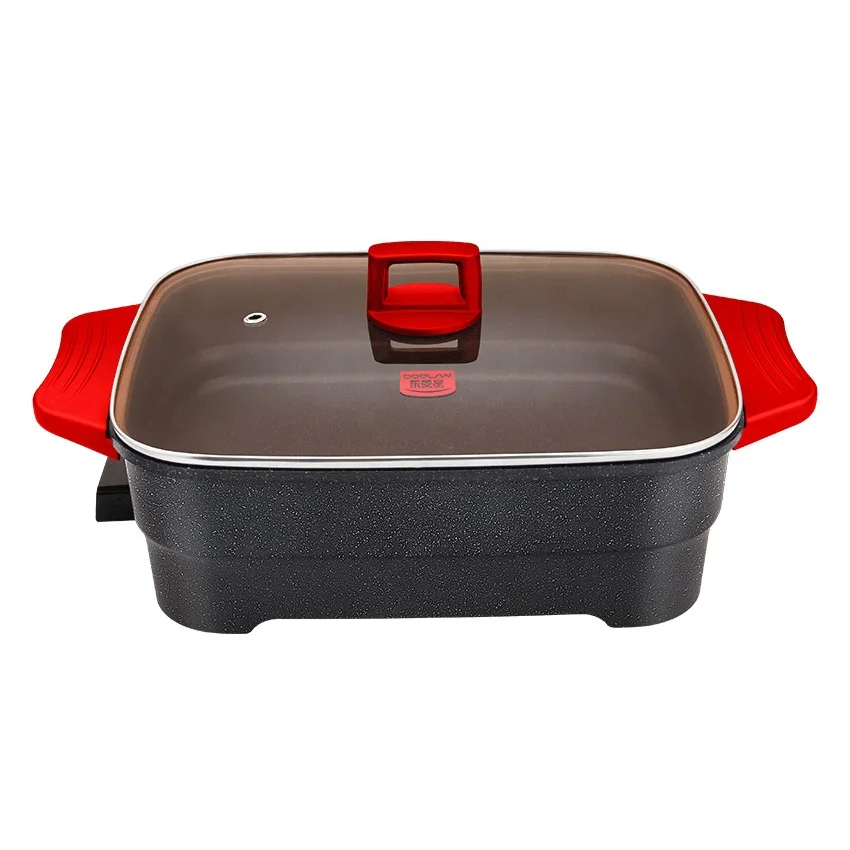 Household Electric Skillet Large Capacity Electric Frying Pan Food Grade Non Stick Coating Electric Pan Good Quality OEM ODM