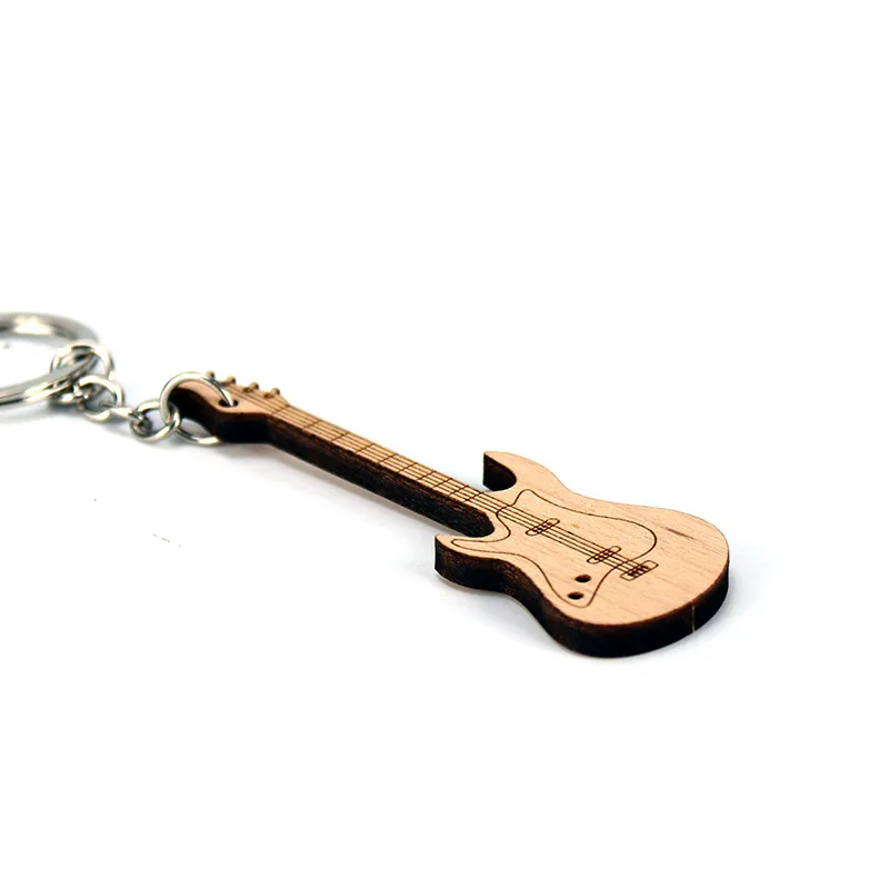 Porte-clés guitare instrument de musique acier gravure personnalisée