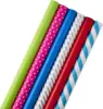 Papier d'emballage rayé à pois de couleur unie