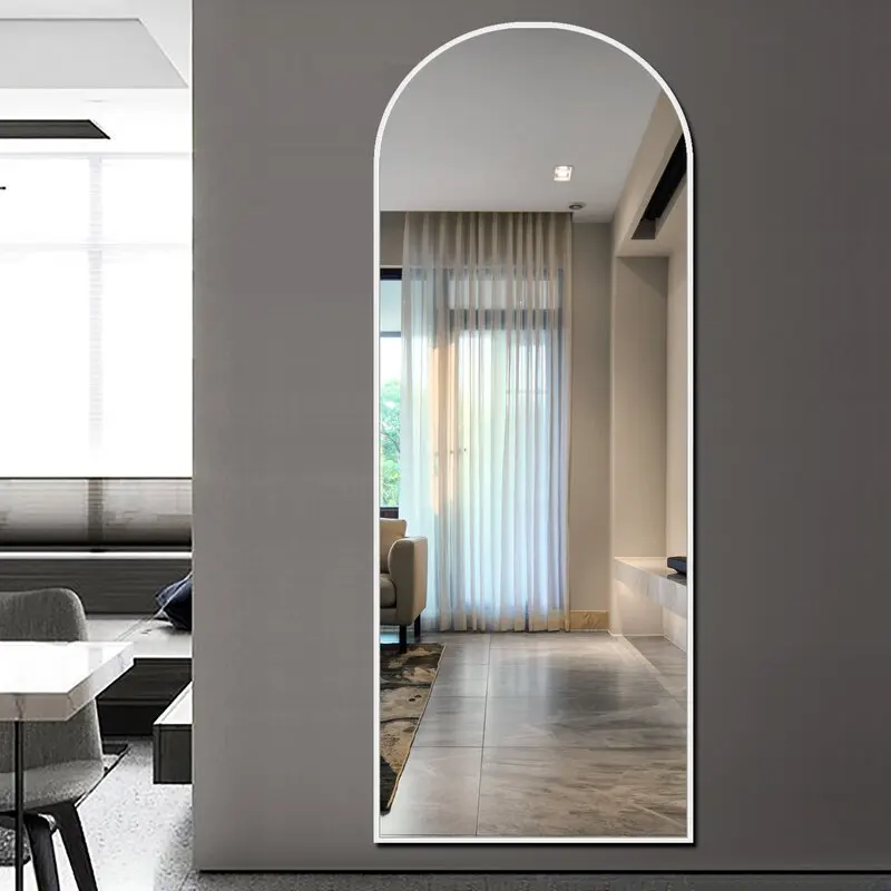 MDF Arched Simple Modern Frame Large Full Length Floor Dressing Mirror Wall Decoration Mirror