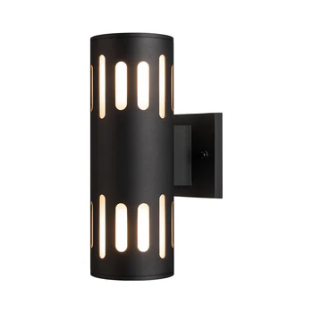 ETL listed 12in Modern Outdoor Porch Light Patio Light with Aluminum Cylinder and Tempered Glass Cover Waterproof Wall Sconce