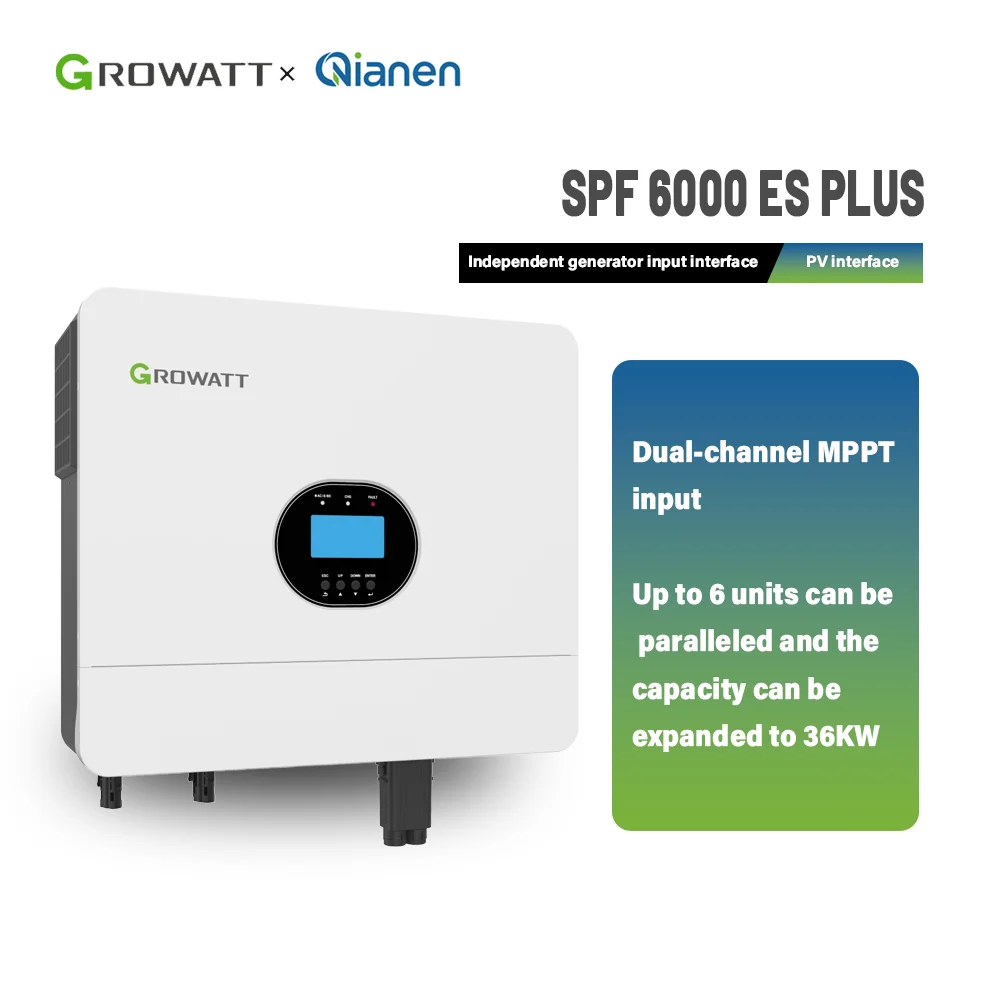 Growatt SPF 6000ES Plus High Quality Off-Grid Solar Inverter 6KW Single Phase Pure Sine Off-grid Solar Inverter manufacture