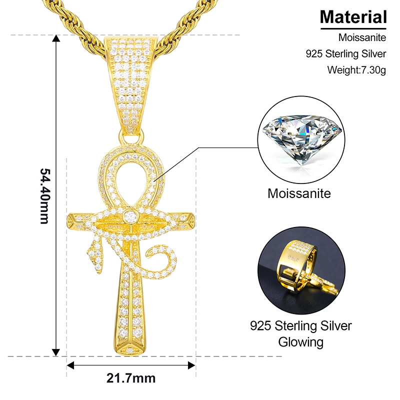 Pendentif Croix Ankh En Argent 925 Massif - Garanti Sans Nickel - Marque Petugons - Neuf Avec étiquette