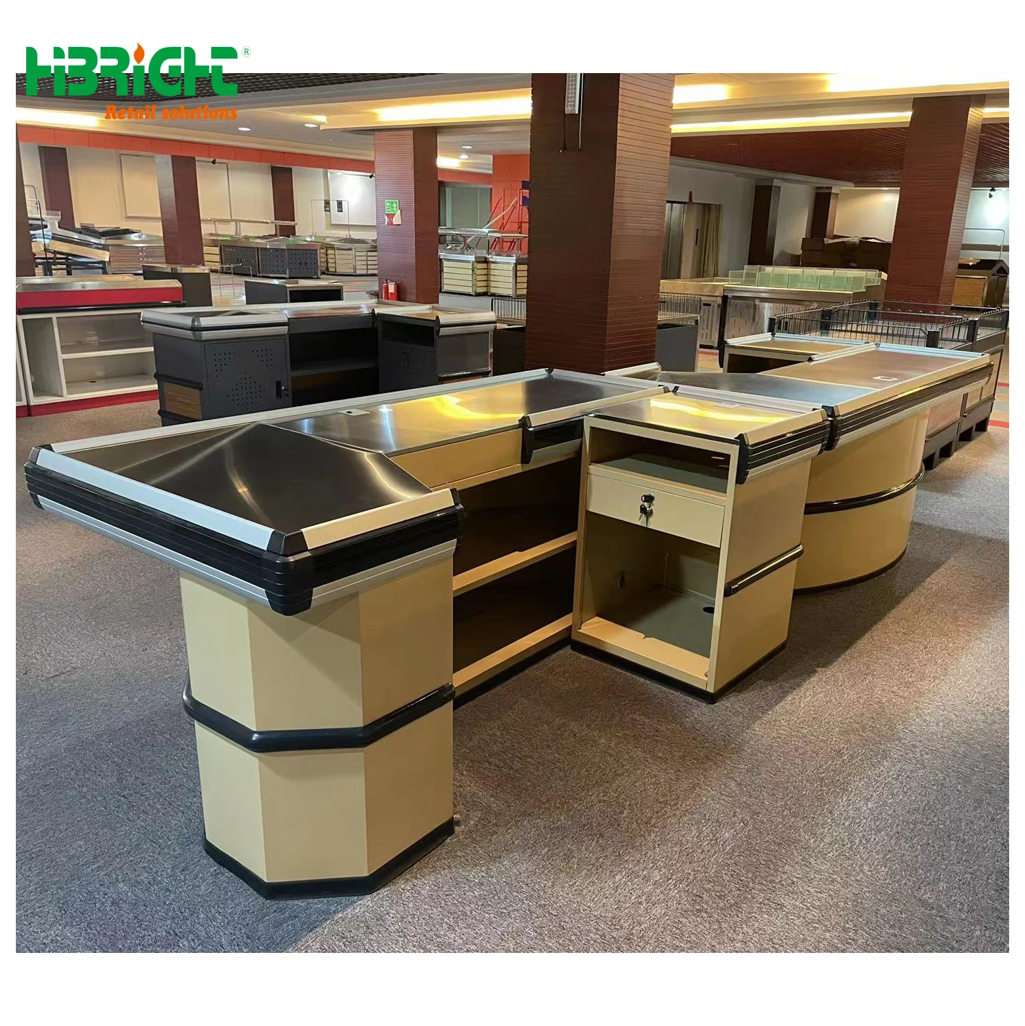 Commercial Steel Checkout Counter Hypermarket Supermarket Bill