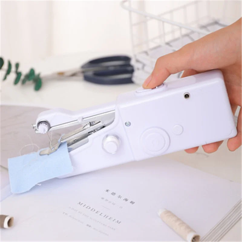 Portable Mini Hand Sewing Machine Quick Handy Stitch Sew Needlework Cordless Clothes Fabrics Household Electric Sewing Machine