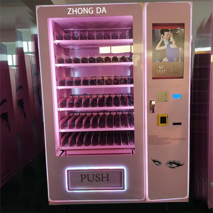 Custom pink hair wigs eyelash band vending machine