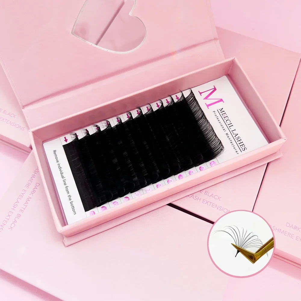 Soft Cashmere Eyelash Extensions Matte Black Cashmere Lash Extensions Volume Trays Silk Cashmere Lash Extensions