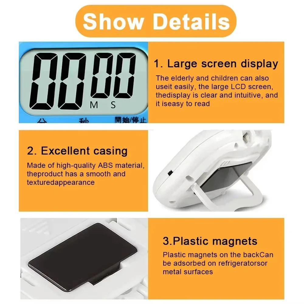 Large Screen LCD Electronic Kitchen Timer with Positive Negative ...