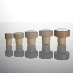 Индивидуальная Роскошная пробка для бутылок с виски, T-образная форма с различными цветами, деревянная Верхняя синтетическая пробка