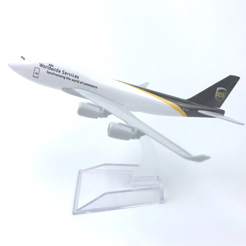 16CM Airplane Model UPS Cargo Logistics Boeing 747 B747 Airlines Aircraft Diecast Metal Plane Model Toy Gift Collection