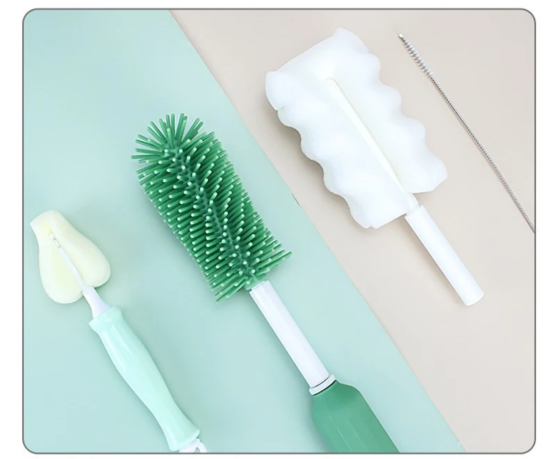 Waterproof Electric Bottle Cleaning Brush Soft Silicone Sponge Head