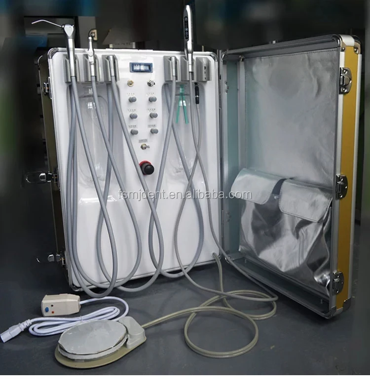 Mobile Type Clinic Used Portable Dental Turbine Unit with air Compressor Optional Choice