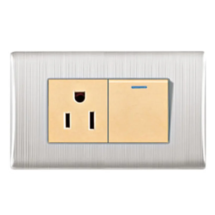 VNX Wholesale Exporter of High-Quality VNX Silver Color 2 Gang One Way 250V Electrical Wall Switch for Electrical Home