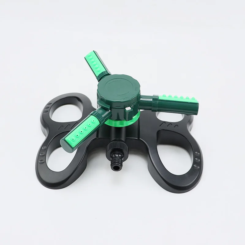 360 Degree Adjustable Automatic Rotating Garden Sprinkler 3 Arms Water ...