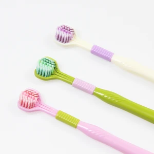 OEM Acceptable Yangzhou Toothbrush Factory Hot Selling Triple Heads New Tooth Brush for Wholesale Custom