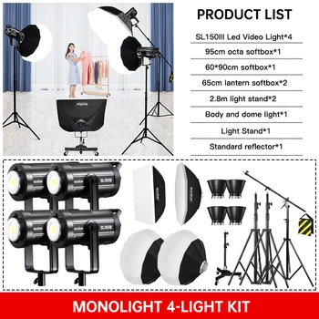 GODOX SL150W Studio Photography LED Photography Lights Frequently Illuminated Professional Photography Video Studio Lighting Kit detail image