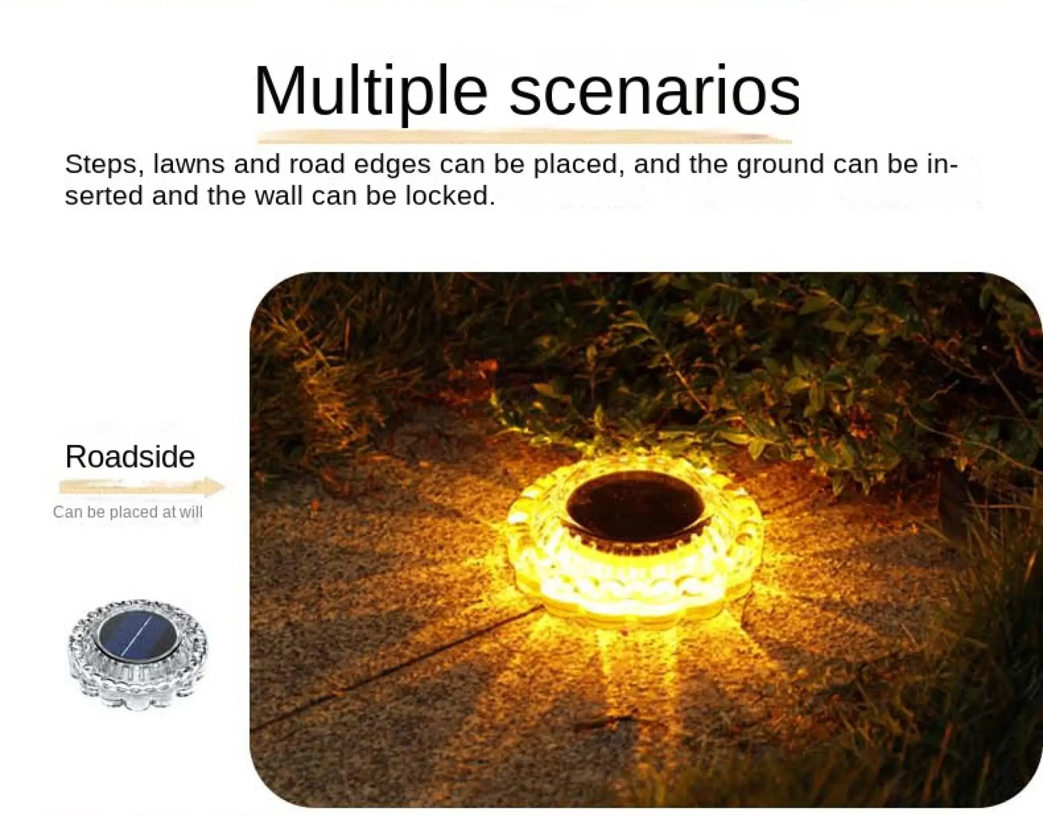 New Design 14 LED Disc Ground Landscape Path Garden Waterproof Solar Light  Disk Under Ground Lamp Outdoor Lawn Light manufacture