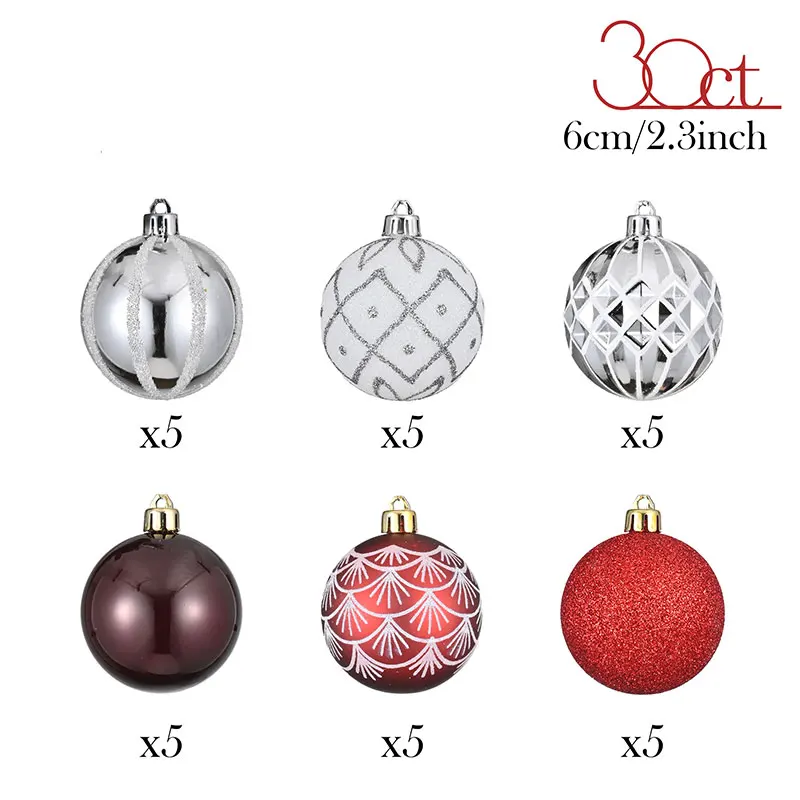 Eaglegifts 2024 New Design Christmas Tree Ornaments 6cm Xmas Baubles