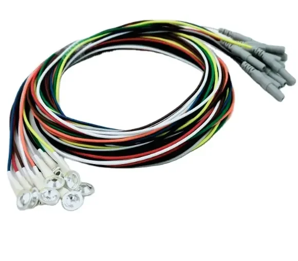 Factory Supply Reusable Pure Silver DIN1.5mm Socket Colorful EEG Cable EEG Cup Electrode