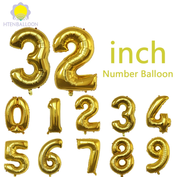 helium foil number balloons