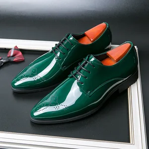 High Quality Men's PU Formal Dress Fashion Shoes Plus Size Quick-Drying Pointed Toe Brogues for Office Business Wedding Shoe
