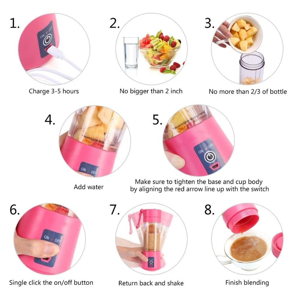 New Product Ideas 2021 Outdoor Mini Blender Machine Juicer Plastic Bottles Kitchen Appliances