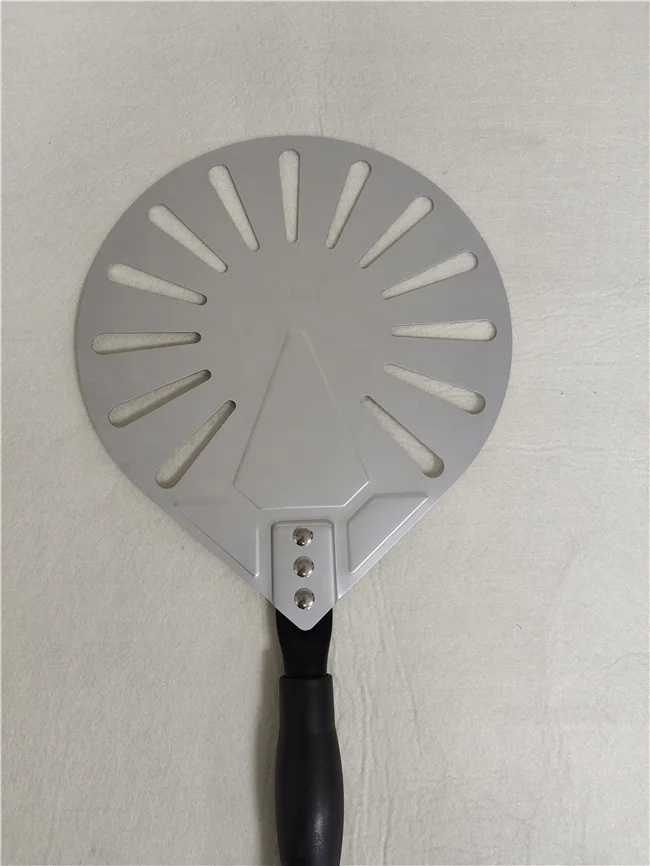 Hot Selling Customizable Logo Anodized Aluminum Handle Pizza Oven Shovel Wood Fired Baking Spatula with Metal Blade for Parties