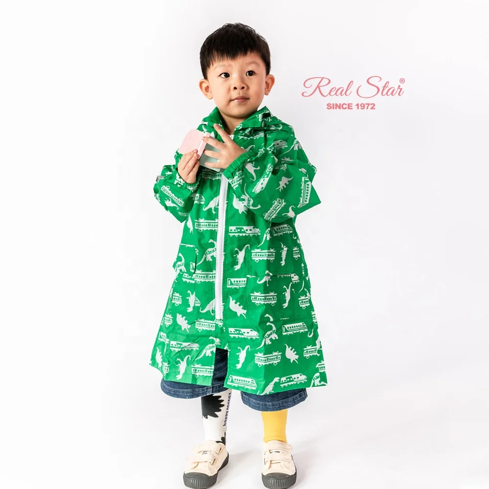 RST High Quality Pongee Fabric Durable Kid Raincoat and Rain Poncho Full Printing Cartoon Cute Child Rain Coat