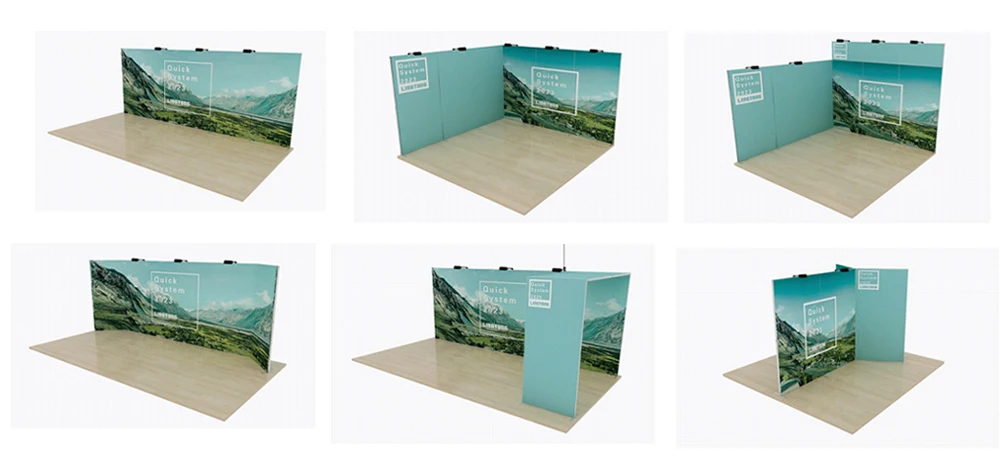 TianLang Qseg U shape 10x10ft trade show booth lightest modular aluminum 3x3 exhibition display stand supplier