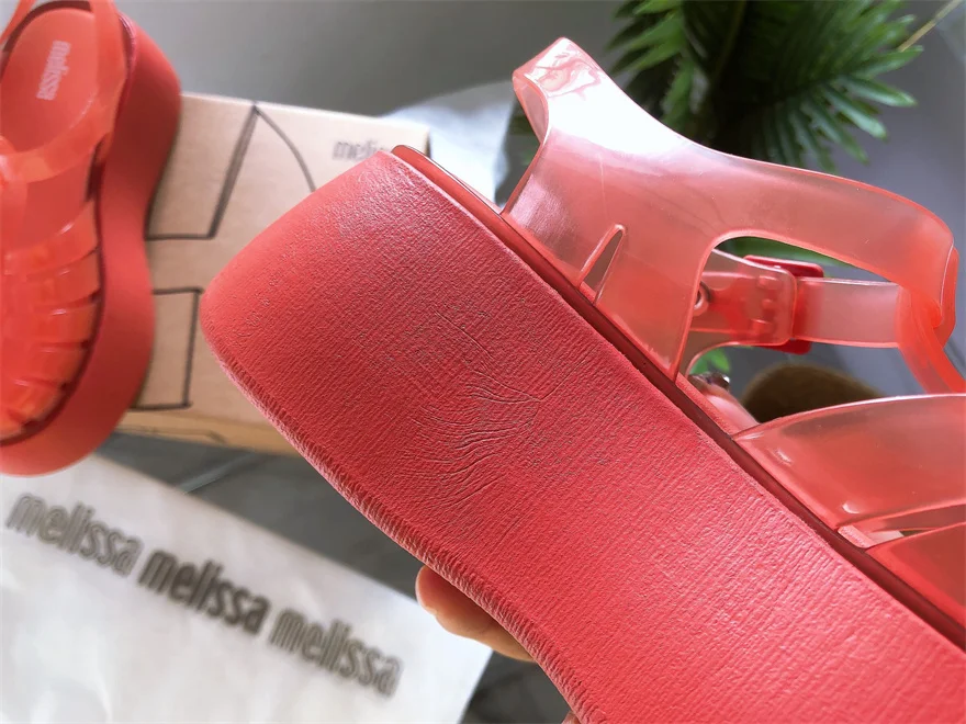 2023 New Melissa Women's Shoes Baotou Thick Bottom Roman Sandals Anti