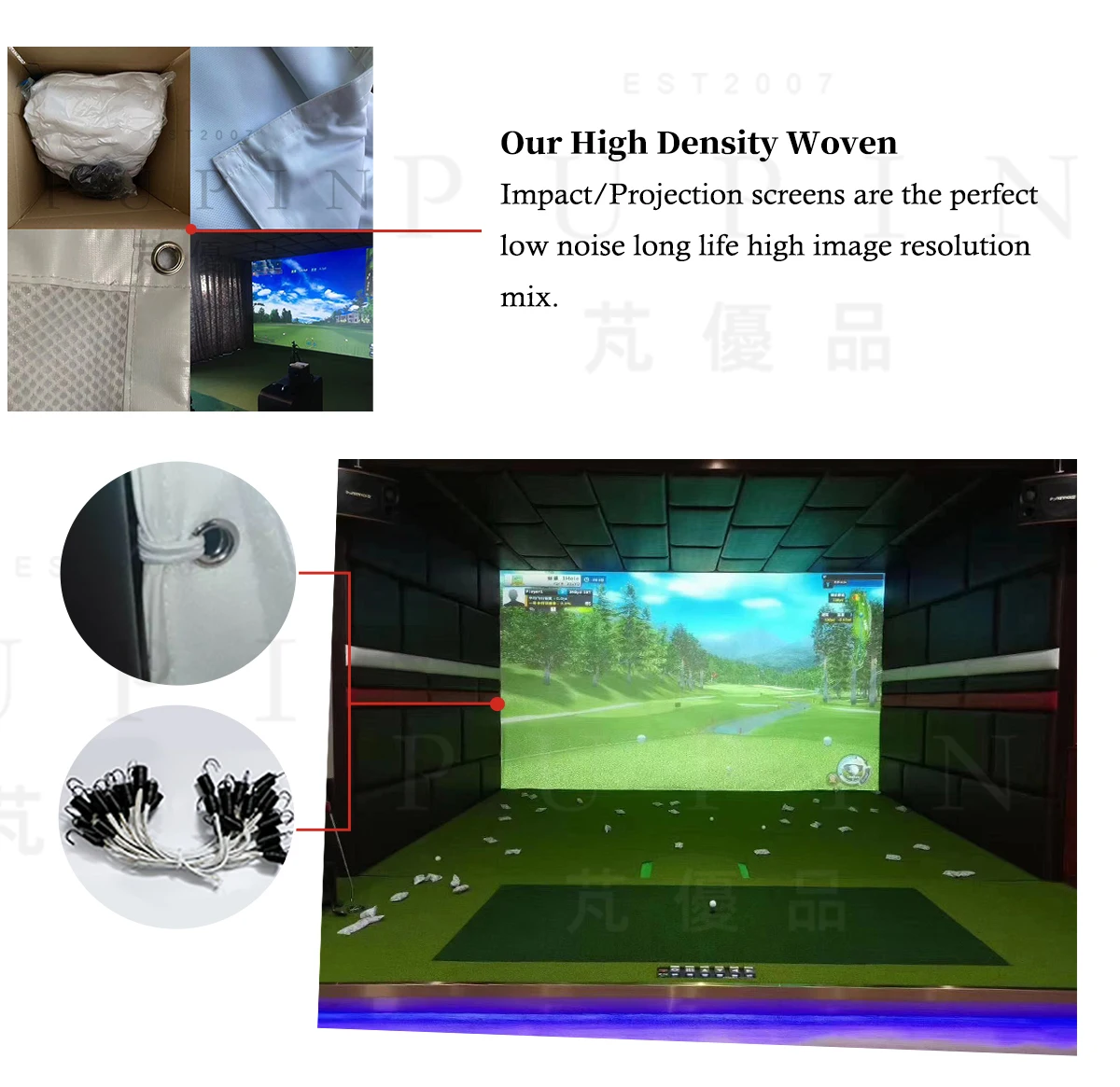 High Quality Pyp Golf Screen Training Simulator Impact Display