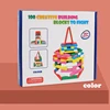 100 colored building blocks