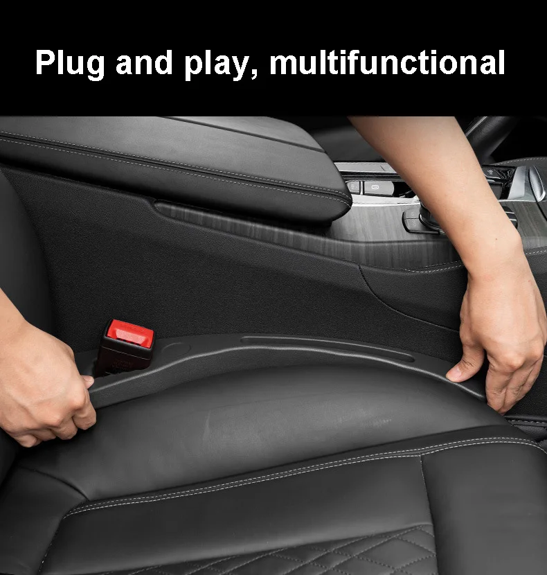 Multifunctional portable car seat side gap filler plug with storage slot