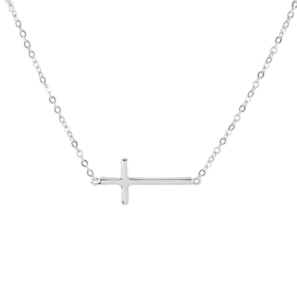 Initial Necklace Jewelry Sideway Cross 
