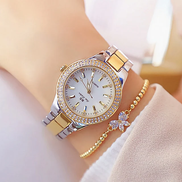 2021 BS 1258 Ladies Watches - Full Diamond Bracelet Rhinestones