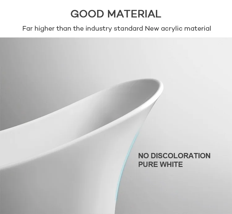 Modern Hotel Project Freestanding Bathroom Acrylic One Person Soaking Cupc Bath Tub Bathtub