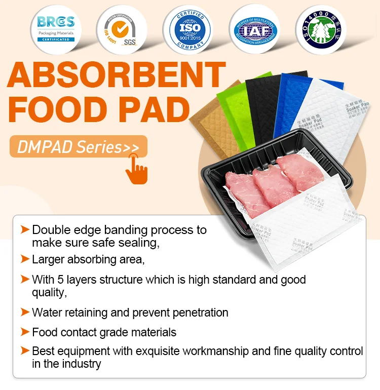 Fresh Keeping Disposable Meat Fish Poultry Foam Tray Absorbent Soaker
