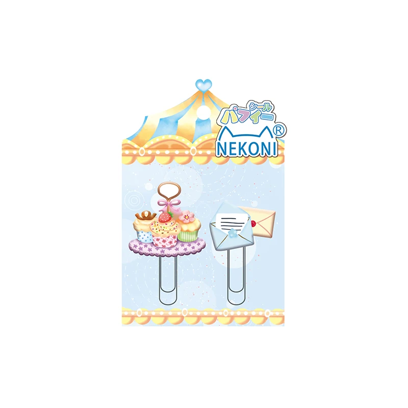 Nekoni Kawaii Канцтовары ПВХ закладка для чтения подарки бумажные зажимы модные скрепки офиса канцелярские принадлежности