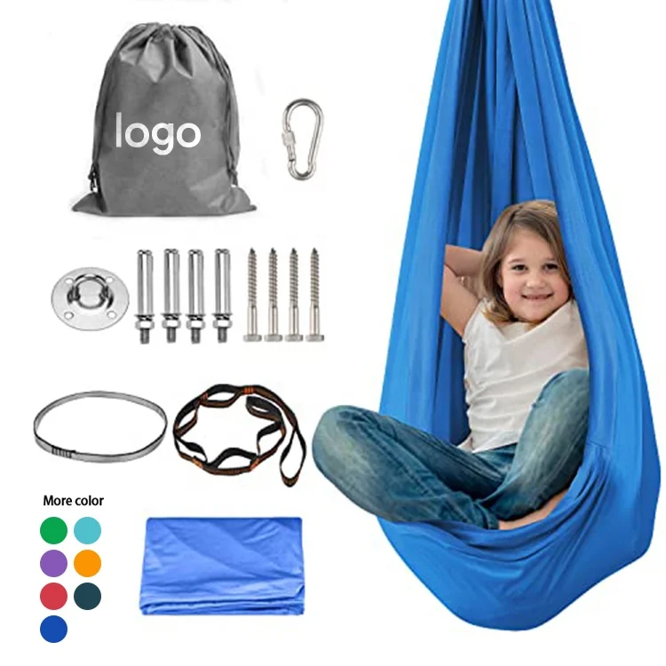 Подгонянный логотип хлопок спандекс двухслойный терапевтический качели дверной проем вешалка для детей подарок для взрослых сенсорный искатель с ASD