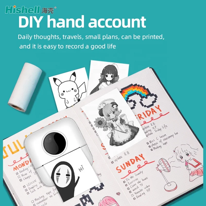 Wireless Small Mobile Phone Handheld Card Sticker Label Photo Mini Printer Portable Thermal Printer