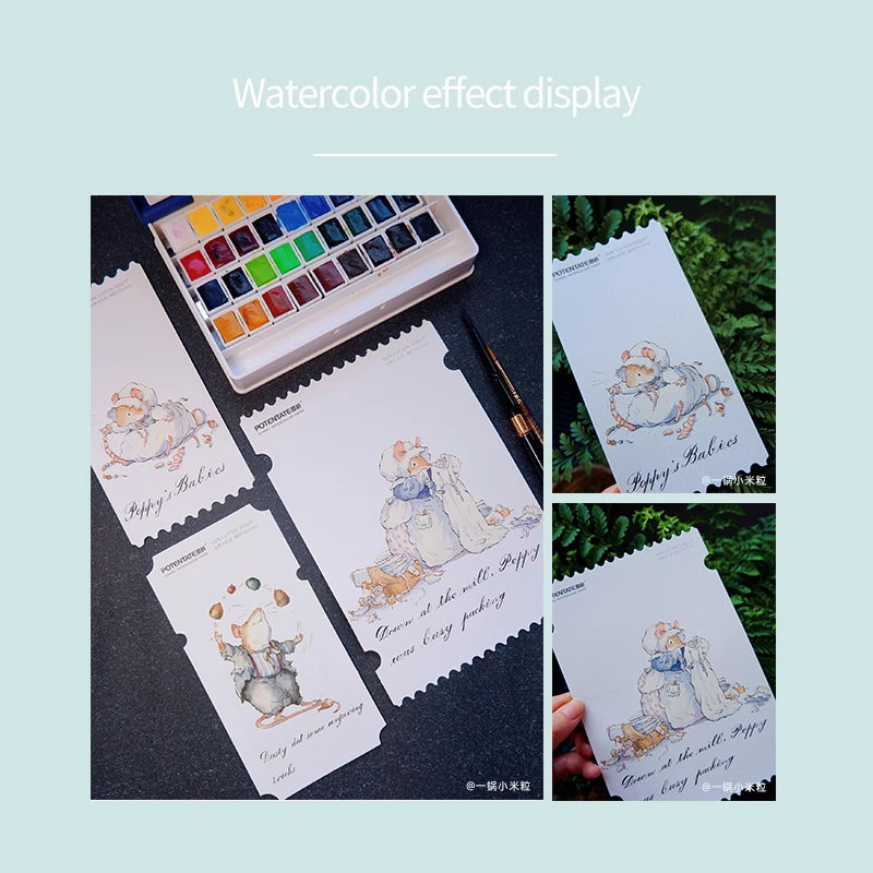 POTENTATE 032881 20Sheets 300g Watercolor Paper Fine Lines Stamp Postcard Ticket Stub Paper Painting Art Supplies