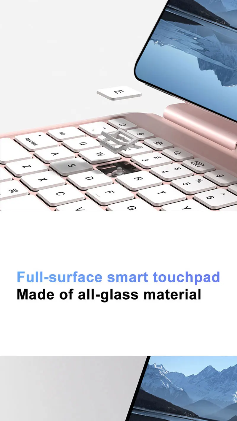 product laudtec aluminum alloy magic keyboard case pu leather folio for ipad air 202611 m4 with trackpad ultra thin waterproof-6