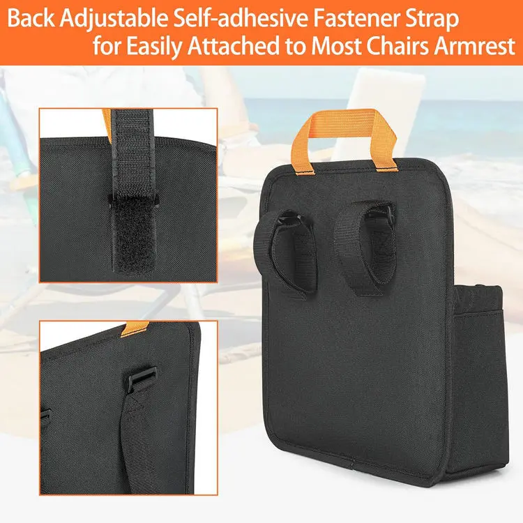 Heavy Duty Hanging Chair Attachment Armrest Organizer With Water Bottle