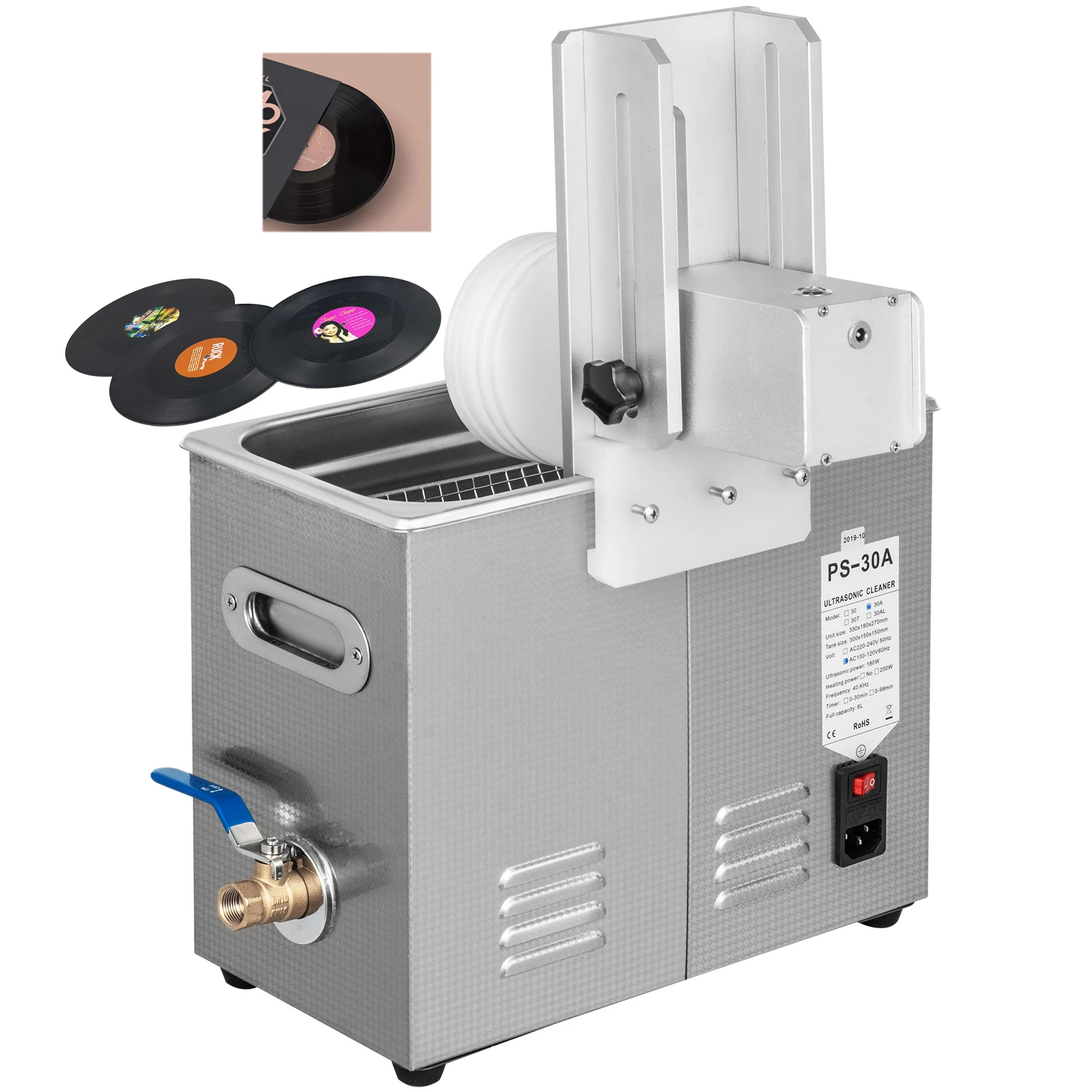 RHO- kit de nettoyage de disque vinyle Disque vinyle nettoyeur à ultrasons  support disque électrique laveuse nettoyage Spin - Cdiscount Electroménager
