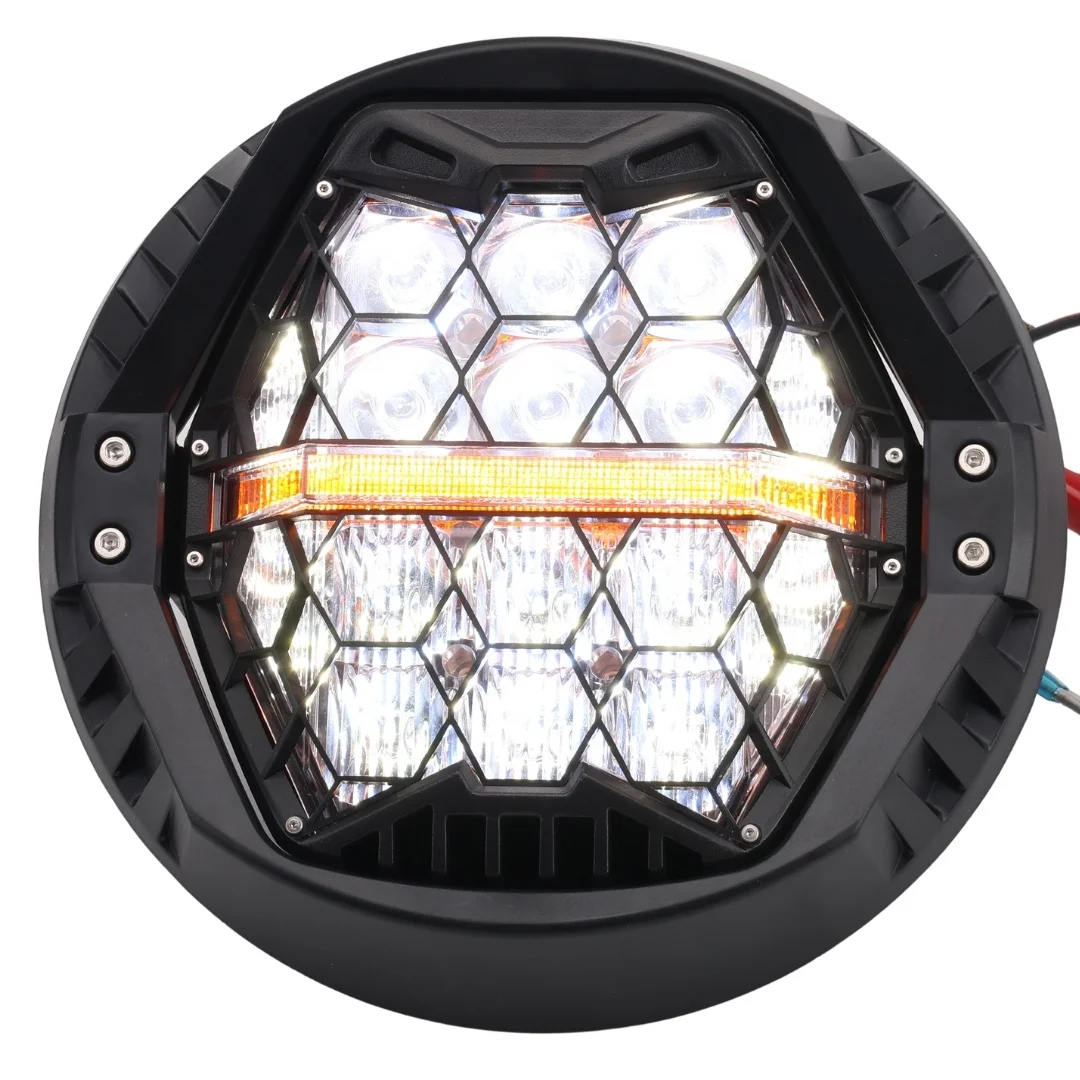 TIYPEOR Emark DOT Approved High Power Light 7Inch Led Headlight Kits Headlamp DRL Motorcycle Lighting for Harley Dyna and Glide