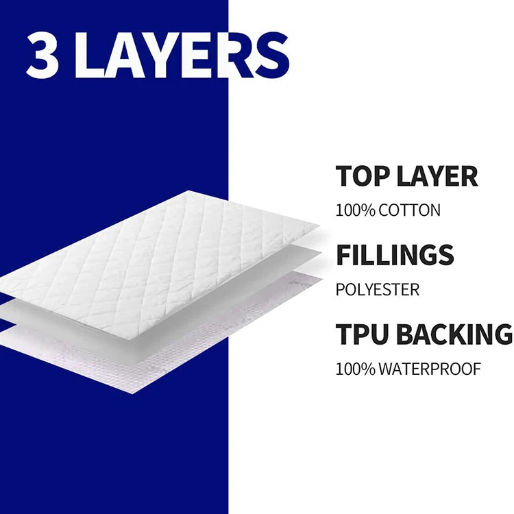 Матрас Banmboo для кроватки, удобный дышащий супер мягкий водонепроницаемый махровый хлопок, машинная стирка